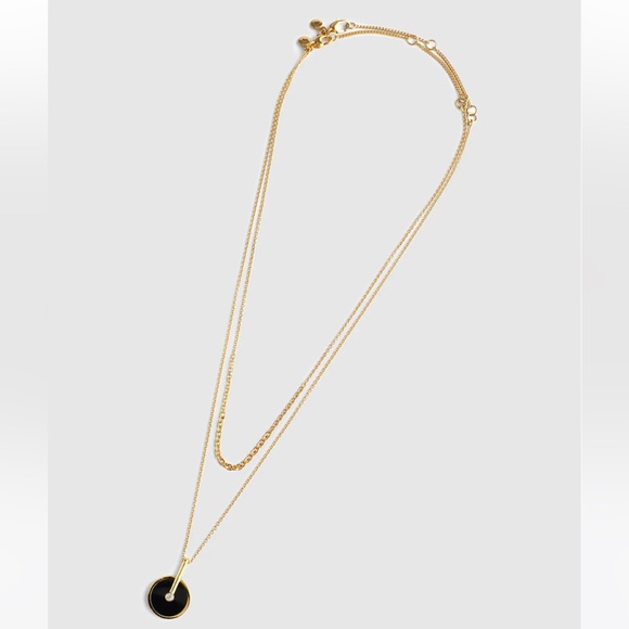 Madewell Two-Pack Stone Inlay Coin Necklace Set NWT - Picture 3 of 8